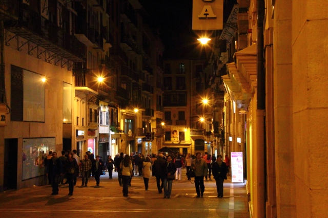 The bulls run on these streets during Pamplona's  July festival.